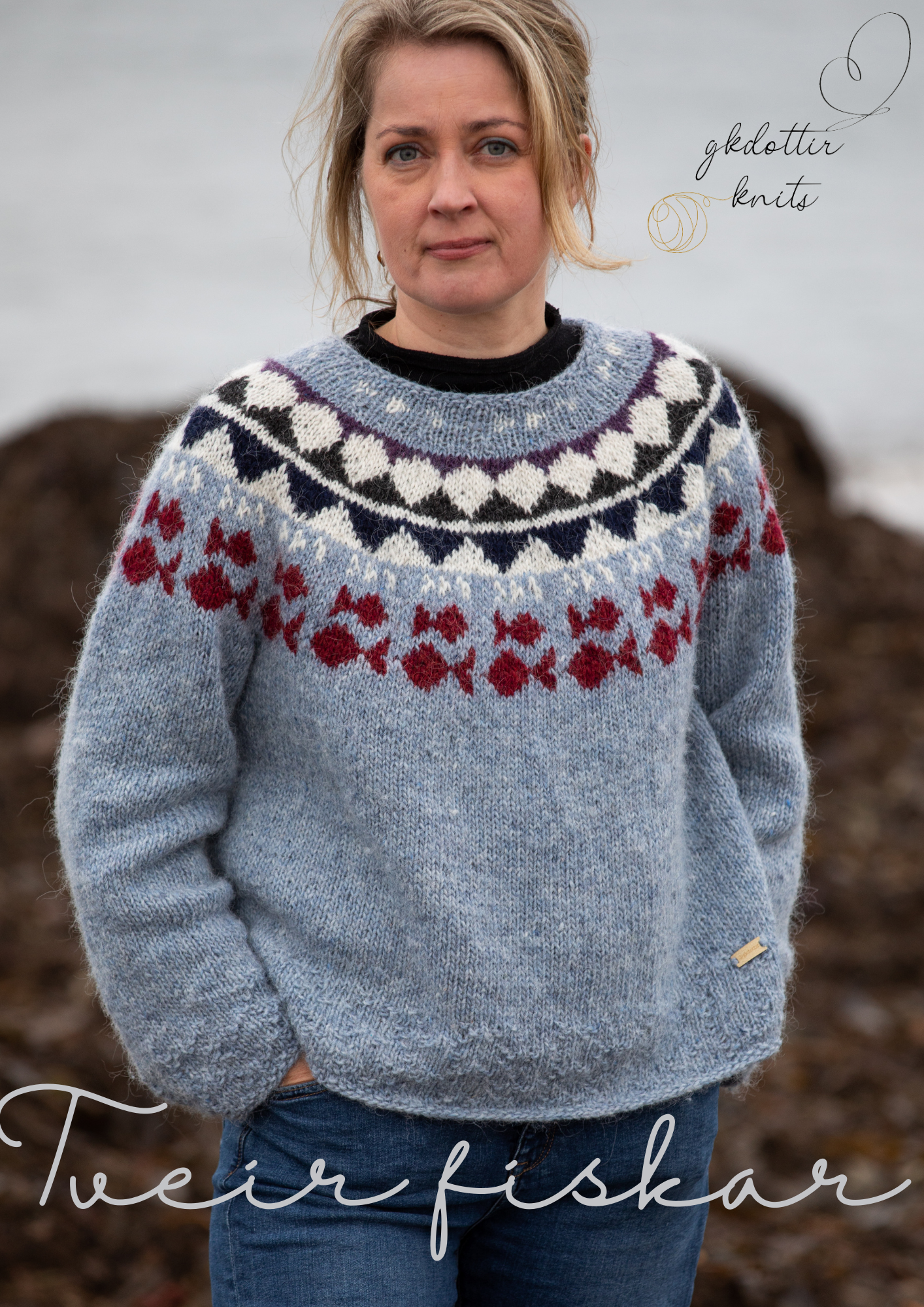 Tveir fiskar uppskrift/knitting pattern